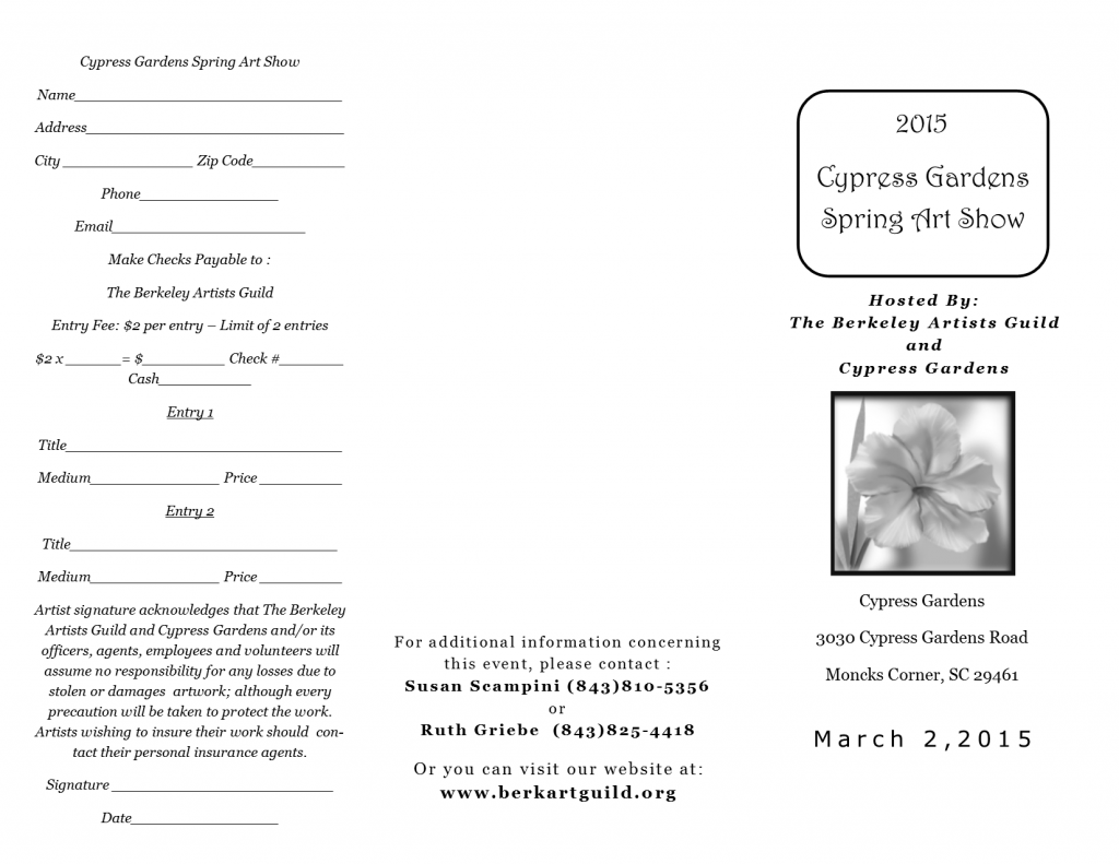 Brochure png for 2015 Cypress Gardens Spring Art Show